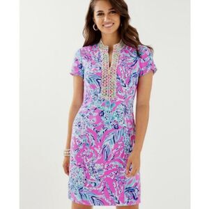 Lilly Pulitzer Mandevilla Pink Adrena Stretch Shift Dress Size 6 NWT